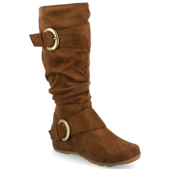 *Journee Collection* Women's Size 7.5-Jester-01 Hidden Wedge Riding Boots-Camel - Picture 2 of 8